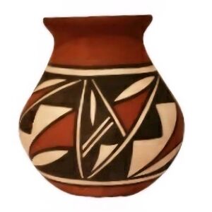 Native American Acoma Pueblo pottery small pot signed